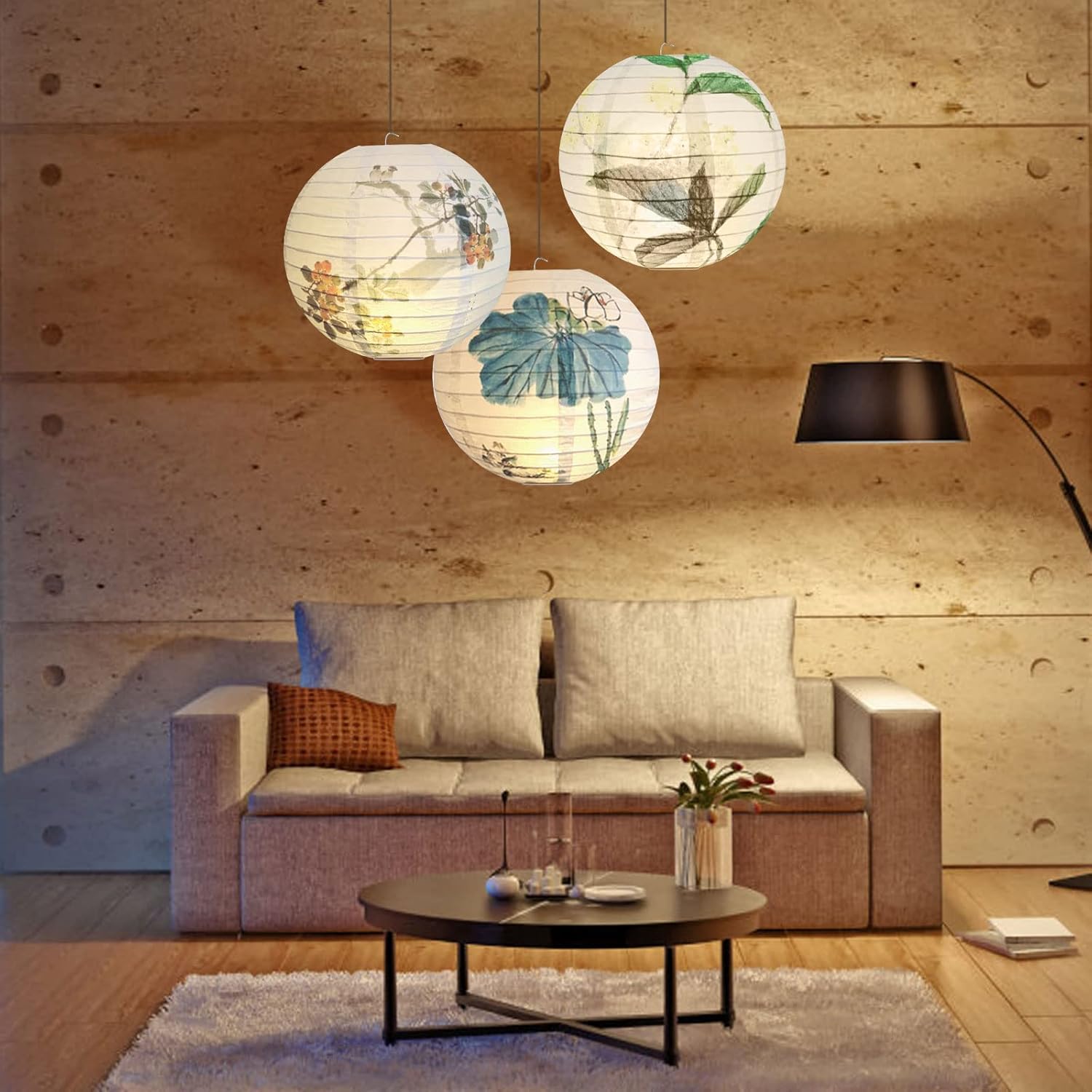 10Pcs White Paper Lanterns, Chinese Hanging Round Paper Lanterns Lamp for Birthday, Party, Christmas Decorations (10 inch) - Image 6