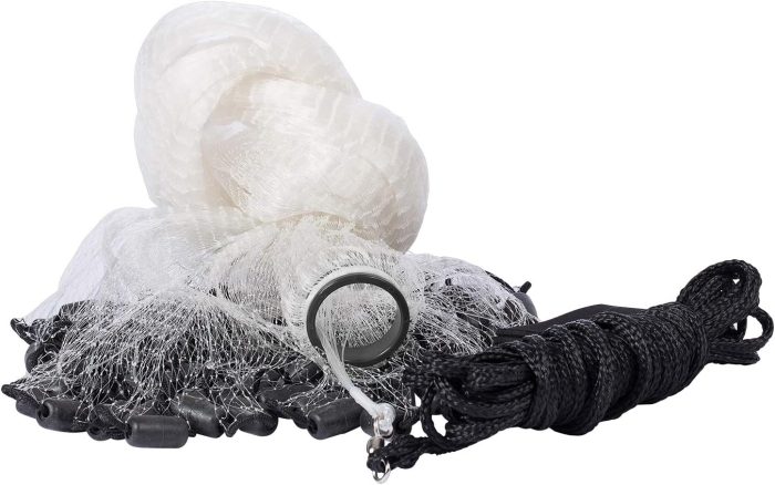 BASSDASH American Saltwater Fishing Cast Net 3/8 1/4-Inch Mesh 4ft 6ft 8ft Radius, 1-Pound Per Foot, for Bait Fish with Utility Bucket Casting - Image 5